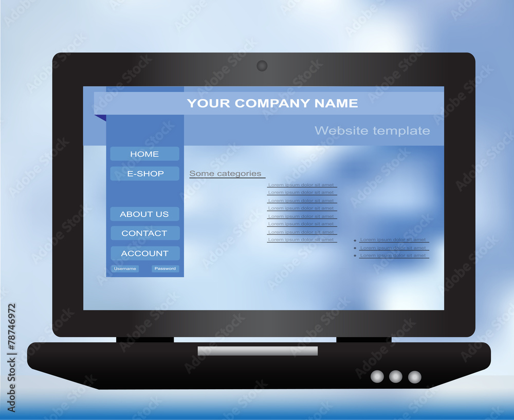 Laptop with webpage Laptop with webpage