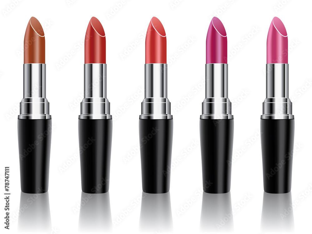 Vector set of lipsticks isolated white Vector set of lipsticks isolated white