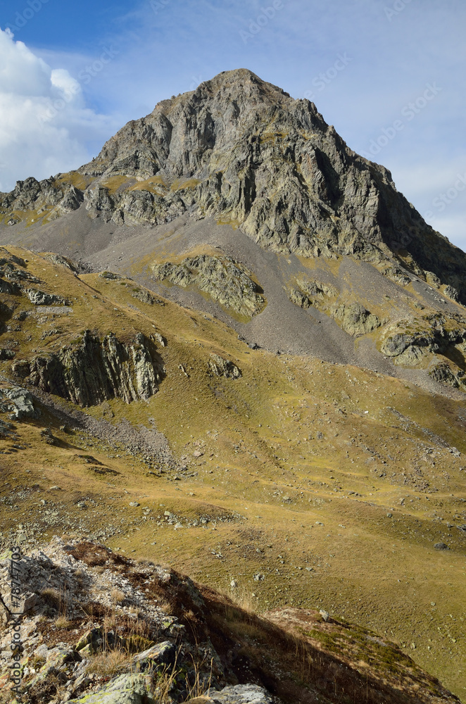 Mountain peak d'Arrious in the Atlantic Pyrenees