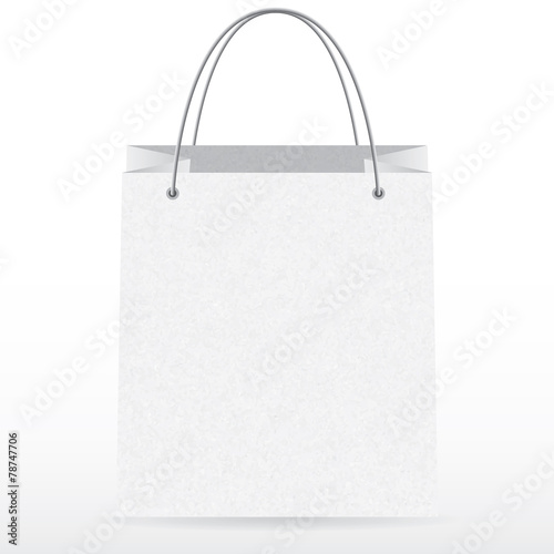 Front view of empty vector shopping bag
