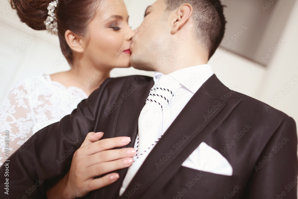 Portrait of a bride and groom posing Portrait of a bride and groom posing