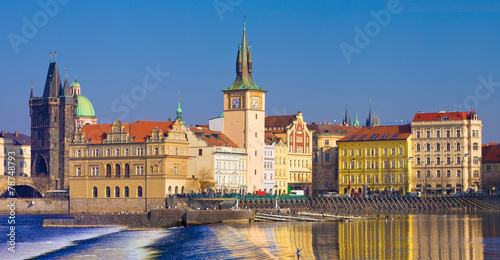 Prague, musée Smetana, vieille ville vue de la rive gauche,