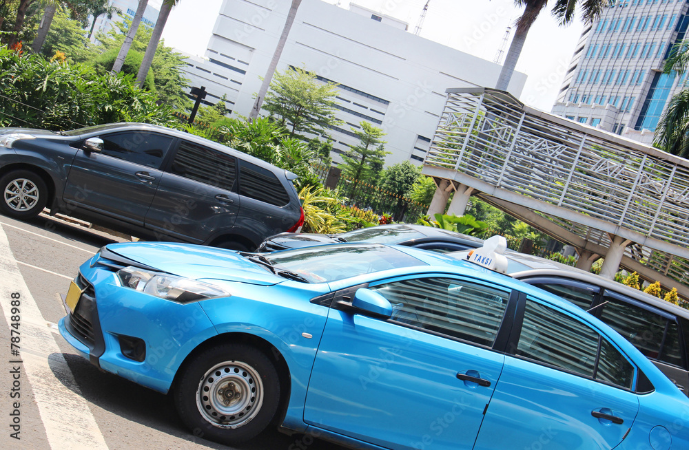 Obraz premium taxi car on the road
