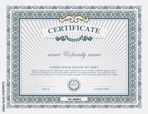 certificate template and element.