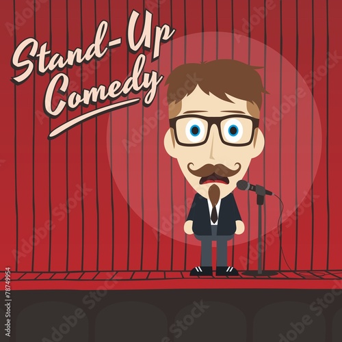 hilarious guy stand up comedian cartoon