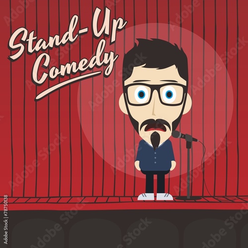 hilarious guy stand up comedian cartoon