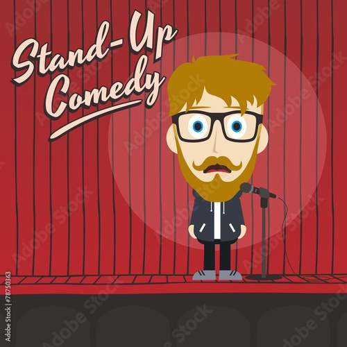 hilarious guy stand up comedian cartoon