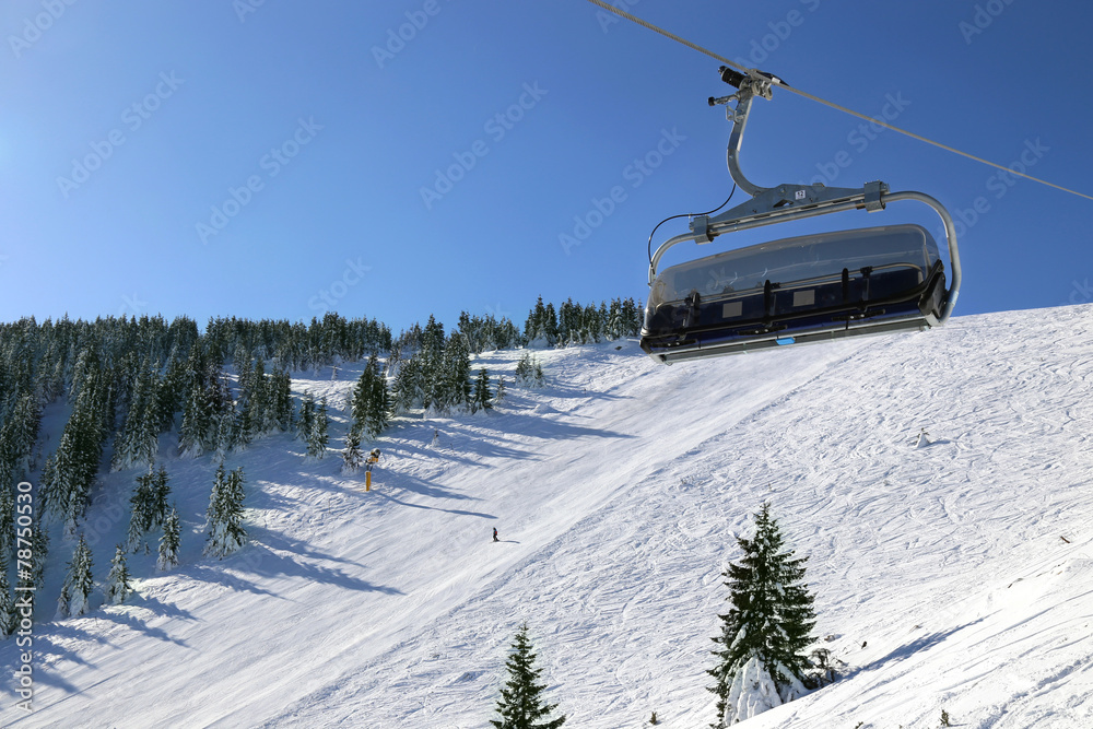 Ski lift in ski resort Kopaonik, Serbia Ski lift in ski resort Kopaonik, Serbia