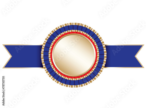 Blank award rosette with ribbon