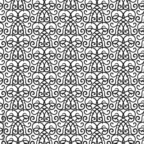 Black and white pattern with curves