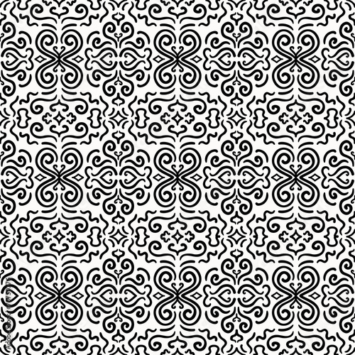 Black fantasy seamless pattern background