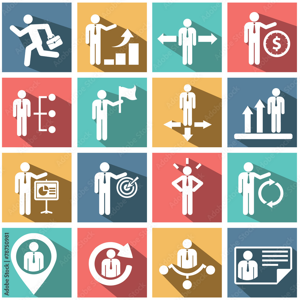 Human resources and management icons set Human resources and management icons set