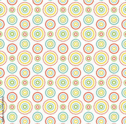 Colorful dots circles pattern on white background