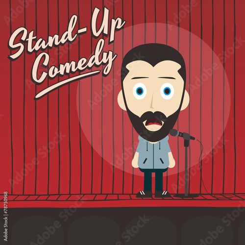 hilarious guy stand up comedian cartoon