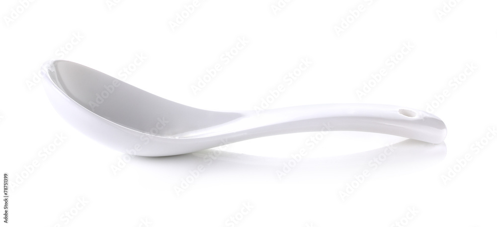 white ceramic spoon isolated on white background white ceramic spoon isolated on white background