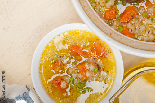 Syrian barley broth soup Aleppo style photo