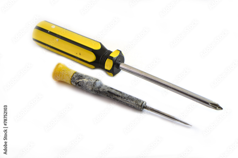 Screwdrivers on white. Screwdrivers on white.