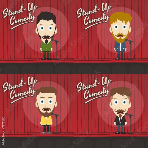 hilarious guy stand up comedian cartoon