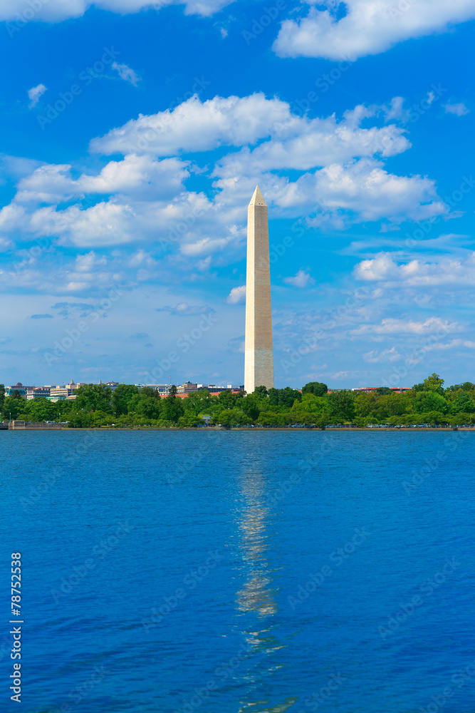 Washington Monument reflected in Tidal Basin DC