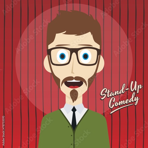 hilarious guy stand up comedian cartoon
