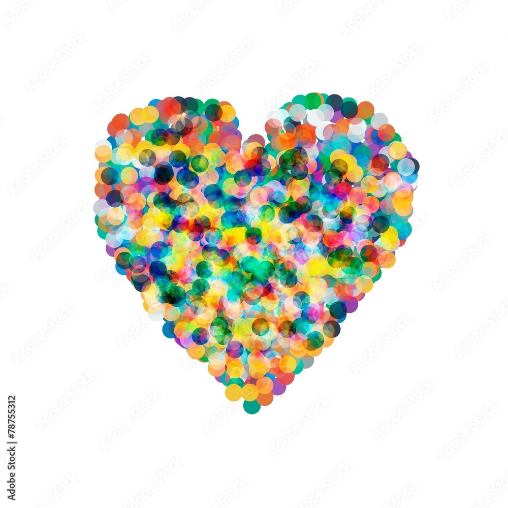 heart shaped confetti falling down