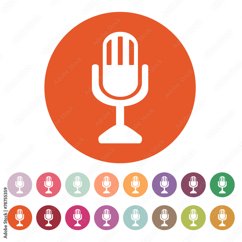 The mic icon. Microphone symbol. Flat The mic icon. Microphone symbol. Flat