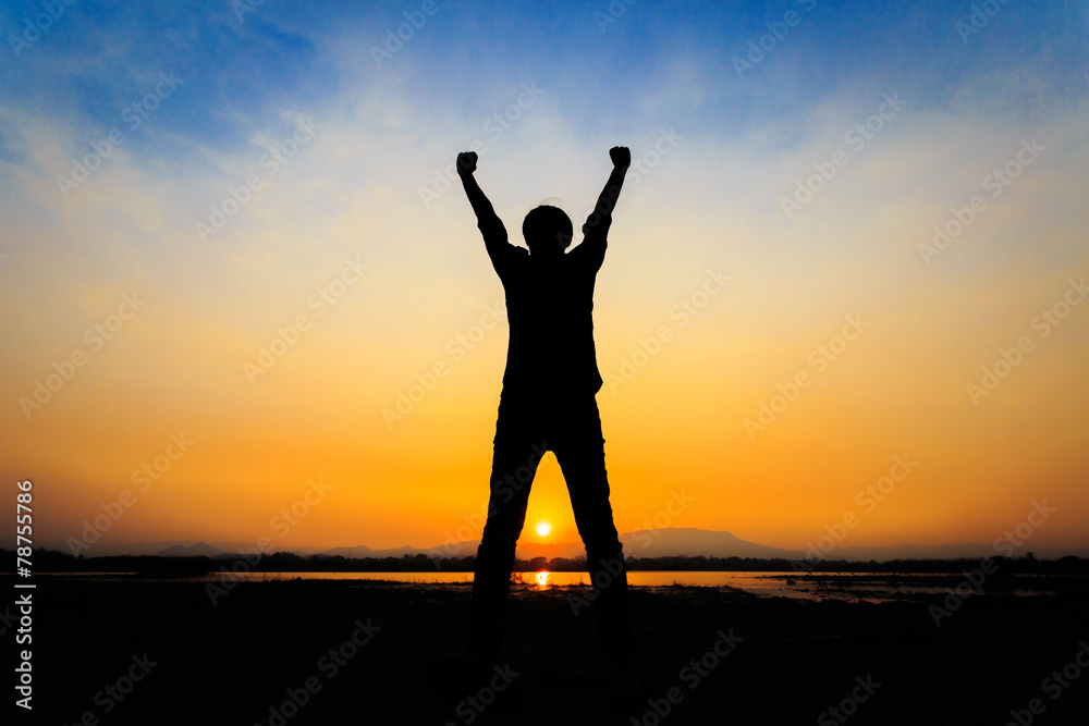 Fototapeta premium silhouette success man
