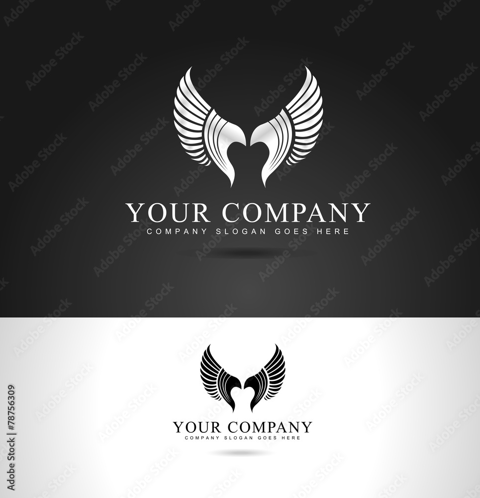 Fototapeta premium Wings Logo Design. Eagle wings logo template