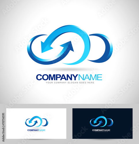 Cloud Logo Design. Creative Vector icon of a blue cloud