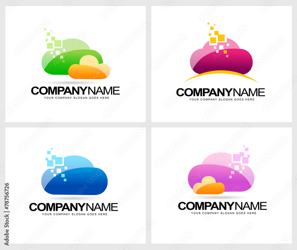 Fototapeta premium Cloud Logo Design. Vector cloud computing logo