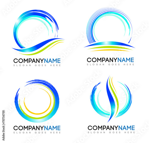 Water Splash Logo. Vector design logos with water splash
