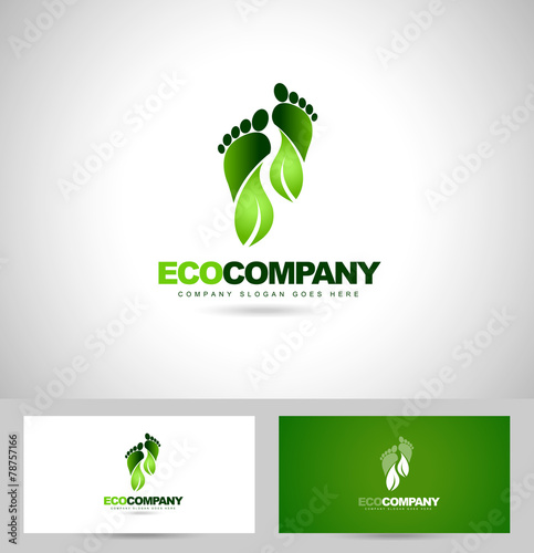 Eco Green Steps Logo. Feet vector logo