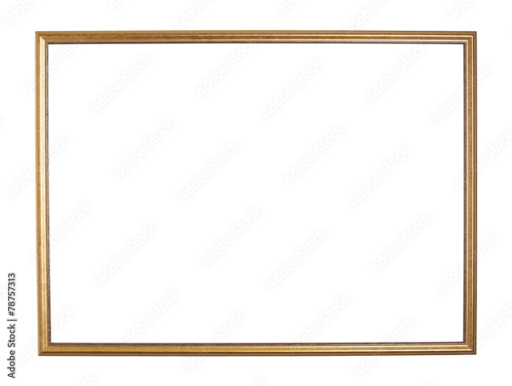 Empty copyspace wooden picture frame isolated