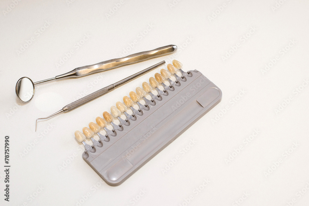 Plastic Dental implant to choose color tone of teeth Plastic Dental implant to choose color tone of teeth