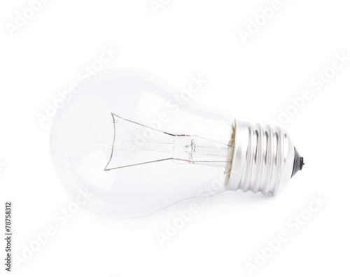 Single electric bulb isolated