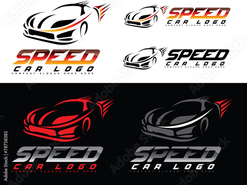 Speed Car Logo Design. Creative Sport Car Icon Vector