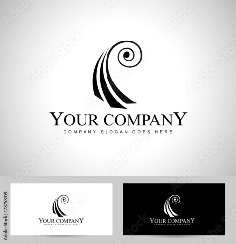 Violin Logo Concept. Viola logo design with spiral concept photo