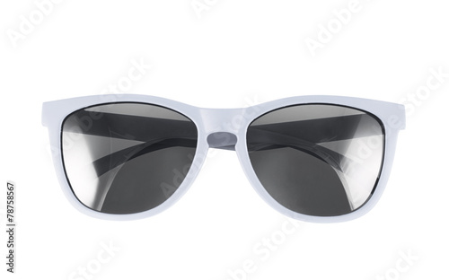 White sun glasses isolated