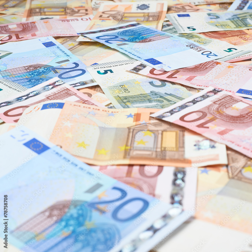 Surface covered with euro bank notes Surface covered with euro bank notes