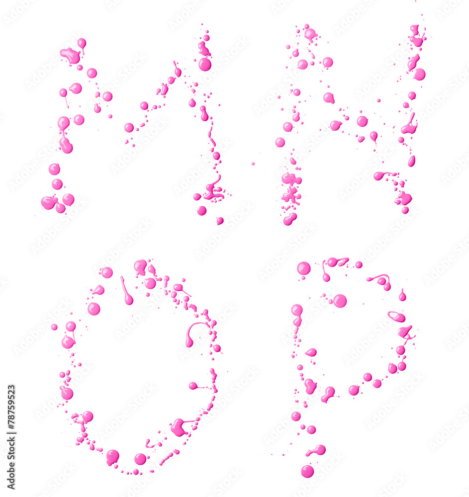 Letters made with the drops of paint Letters made with the drops of paint