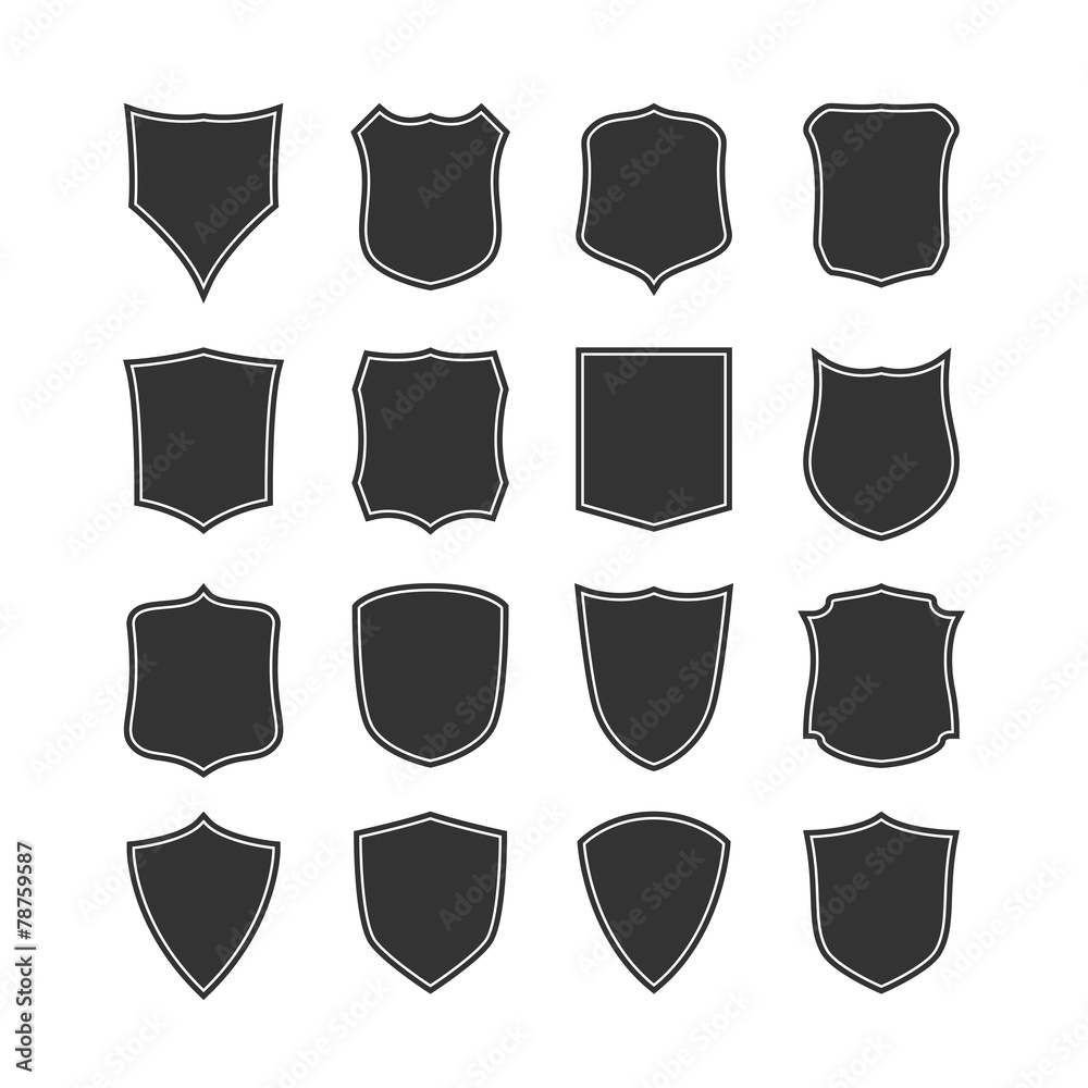 Big set of blank, classic shields. Big set of blank, classic shields.