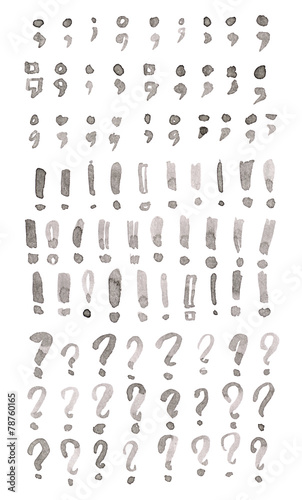 Принти на полотні Set of multiple punctuation marks isolated