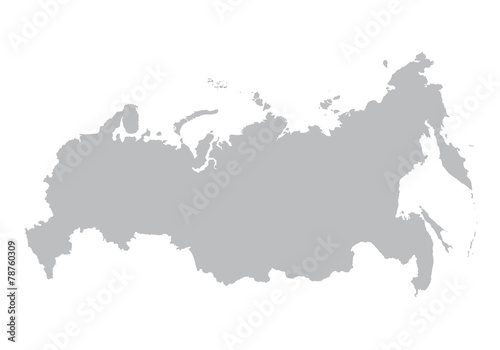 grey map of Russia photo