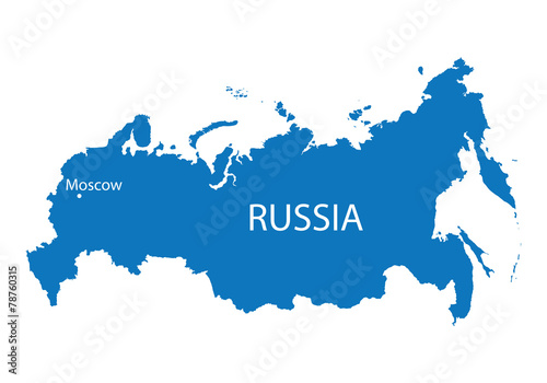 blue map of Russia