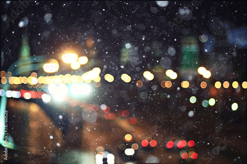 city ​​lights blurred abstract bokeh background