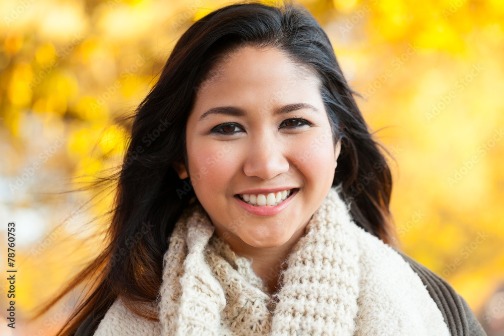 Young Asian woman outdoor autumn portrait Young Asian woman outdoor autumn portrait