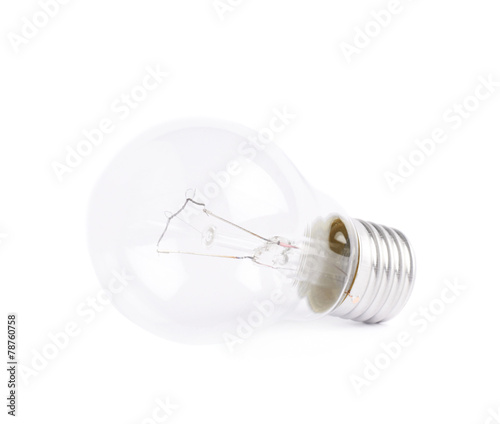 Single electric bulb isolated