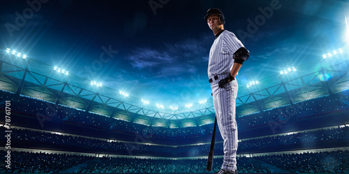 Photography Professional baseball players on night grand arena