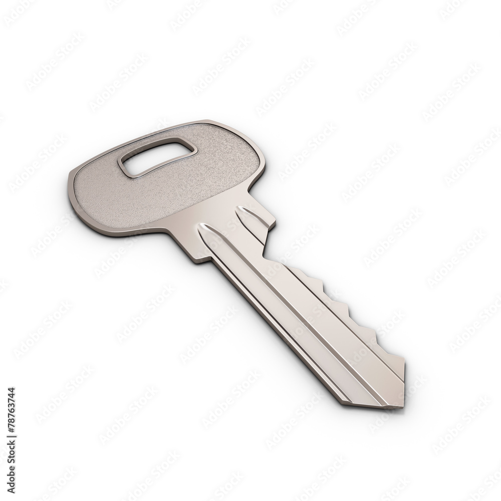 Metal key isolated on white with clipping path Metal key isolated on white with clipping path