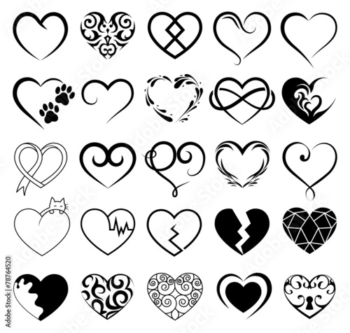 Vector hearts set